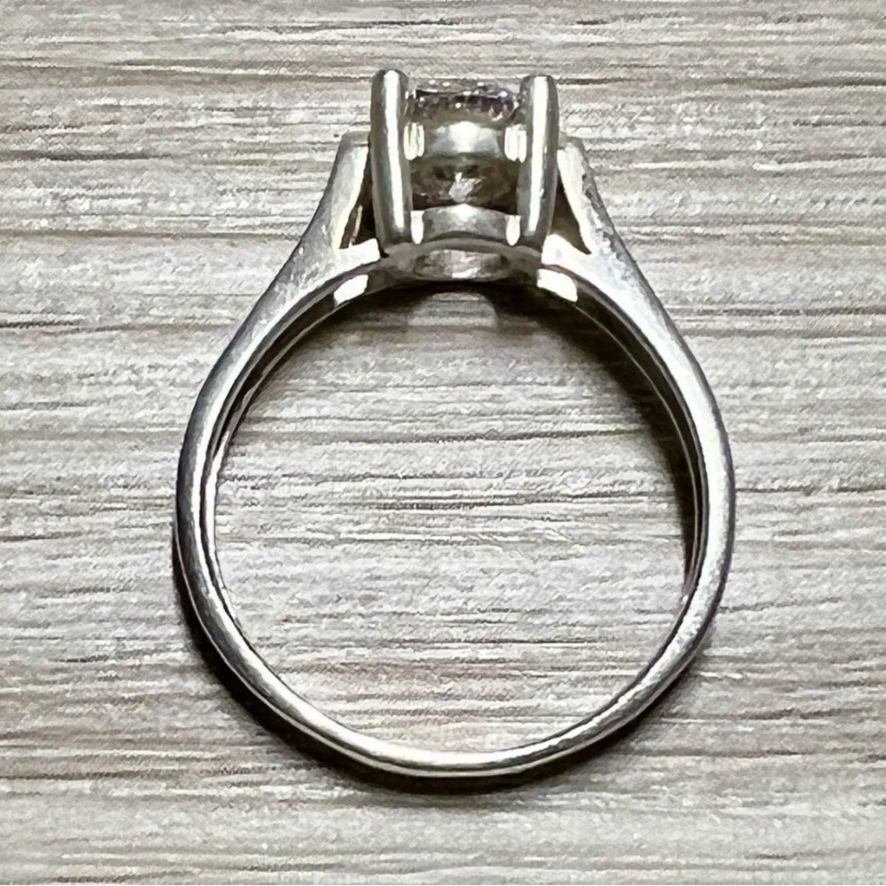 Vintage Handmade Designer Signed Sterling Silver Cubic Zirconia Ring, Size 8.75